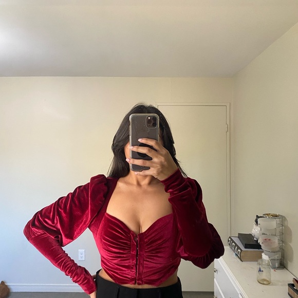 🛍️VELVET CORSET TOP - Picture 1 of 7
